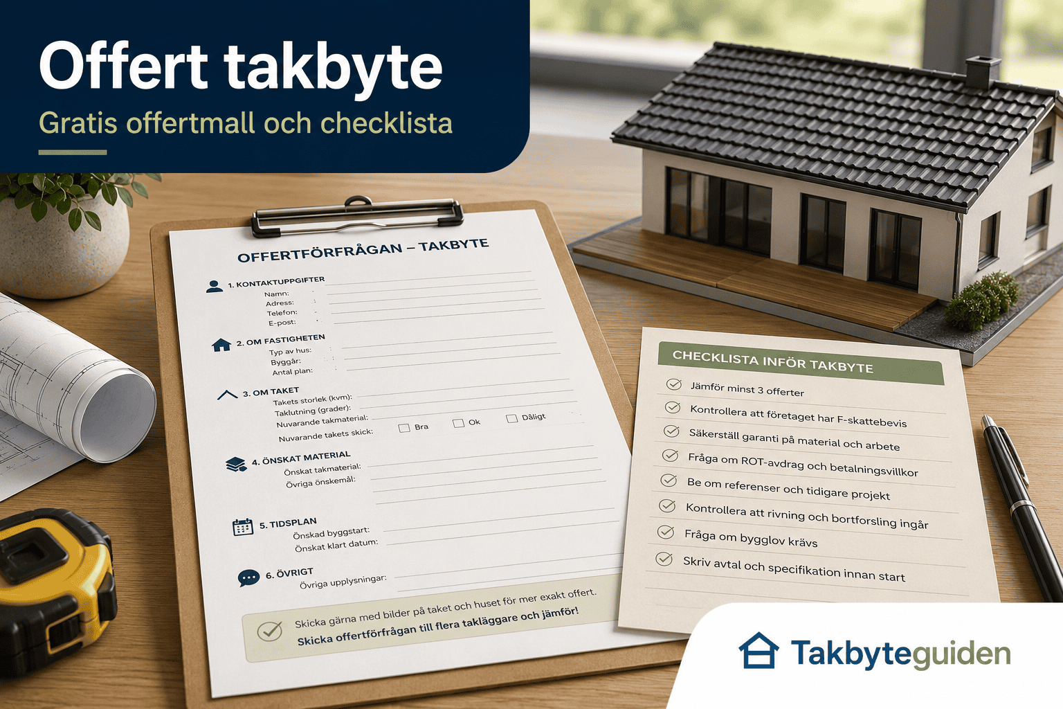 Offert takbyte – Gratis offertmall och checklista